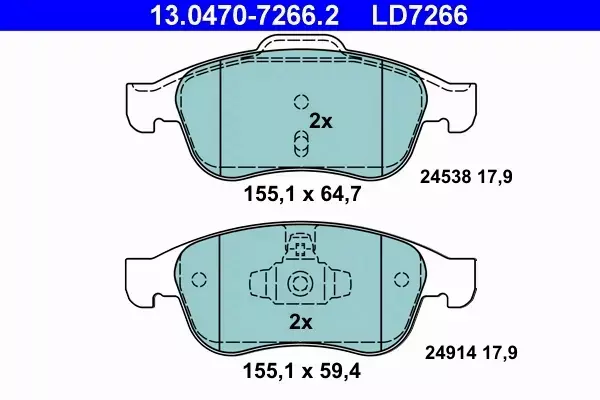 ATE CERAMIC KLOCKI HAMULCOWE PRZÓD MEGANE CC (EZ0/1_) 