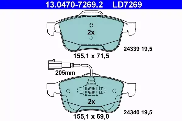 ATE CERAMIC KLOCKI HAMULCOWE PRZÓD GIULIETTA (940) 