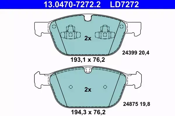 ATE KLOCKI HAMULCOWE 13.0470-7272.2 