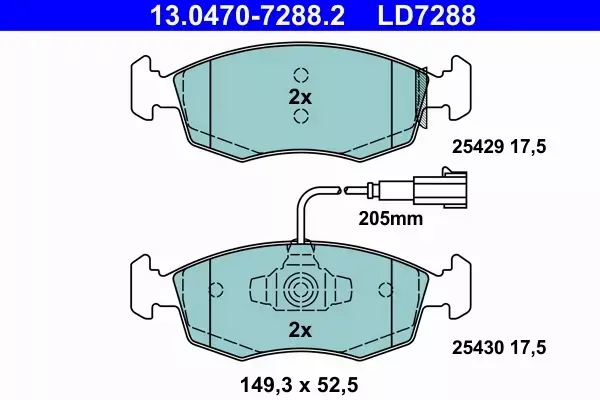 ATE CERAMIC KLOCKI HAMULCOWE PRZÓD 500 C (312) 