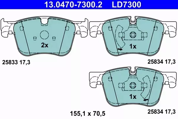 ATE CERAMIC KLOCKI HAMULCOWE PRZÓD 308 SW II 