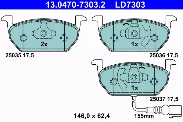 ATE CERAMIC KLOCKI HAMULCOWE PRZÓD LEON ST (5F8) 