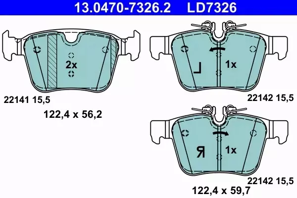 ATE KLOCKI HAMULCOWE 13.0470-7326.2 