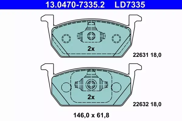 ATE KLOCKI HAMULCOWE 13.0470-7335.2 