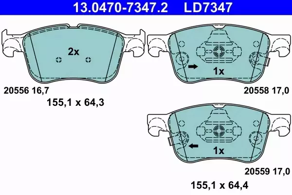 ATE KLOCKI HAMULCOWE 13.0470-7347.2 