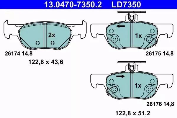 ATE KLOCKI HAMULCOWE 13.0470-7350.2 