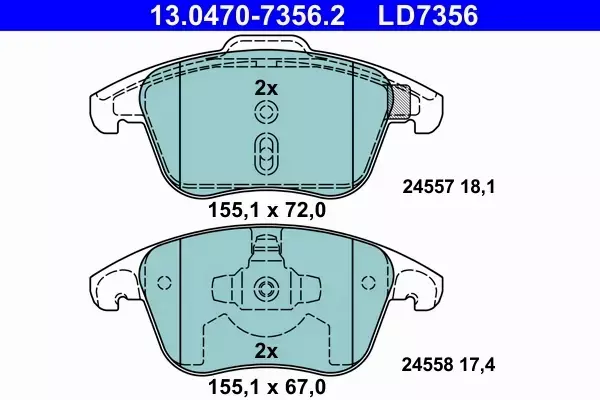 ATE KLOCKI HAMULCOWE 13.0470-7356.2 