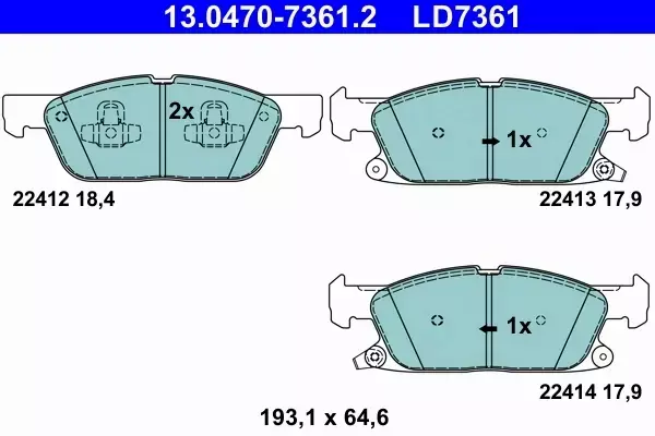 ATE KLOCKI HAMULCOWE 13.0470-7361.2 