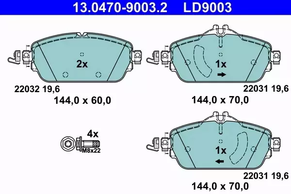 ATE KLOCKI HAMULCOWE 13.0470-9003.2 