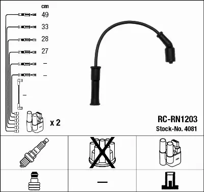 NGK PRZEWODY + ŚWIECE RENAULT CLIO II KANGOO 1.4 