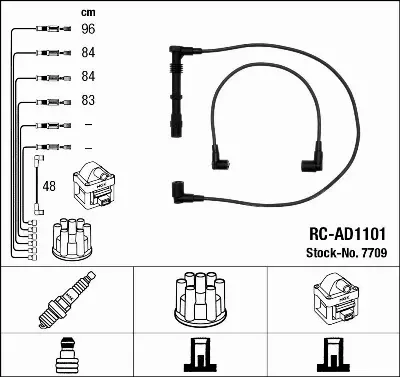 NGK PRZEWODY ZAPŁONOWE AUDI 80 B4 A6 C4 2.0 16V 