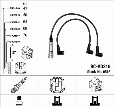 PRZEWODY ZAPŁONOWE KABLE AUDI 90 80 PASSAT 2.2 2.3 