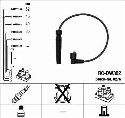 NGK PRZEWODY + ŚWIECE DAEWOO LANOS 1.5 1.6 16V 