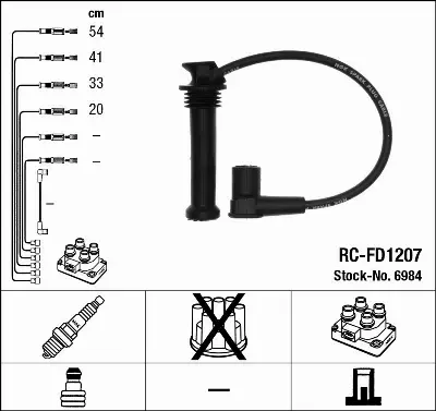 PRZEWODY ZAPŁONOWE KABLE NGK FORD MONDEO 1.8 2.0 