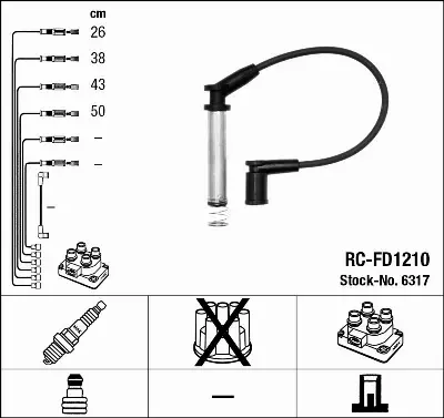 NGK PRZEWODY + ŚWIECE FORD KA FIESTA V 1.3 