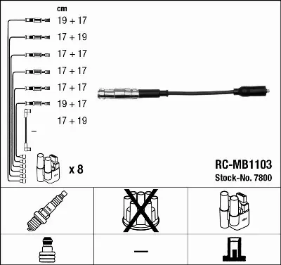 NGK PRZEWODY ZAPŁONOWE 7800 