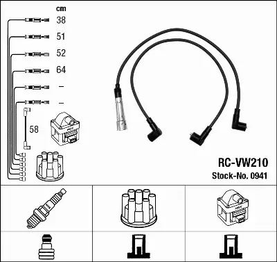 NGK PRZEWODY ZAPŁONOWE VW POLO 6N2 1.3 1.6 8V 