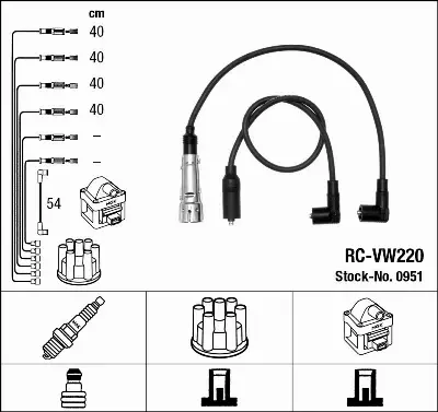 NGK PRZEWODY ZAPŁONOWE VW PASSAT B3 B4 2.0 8V 