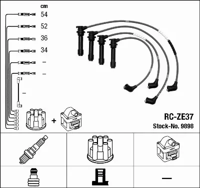 PRZEWODY ZAPŁONOWE NGK RC-ZE37 MAZ 323 1.8 94-98 