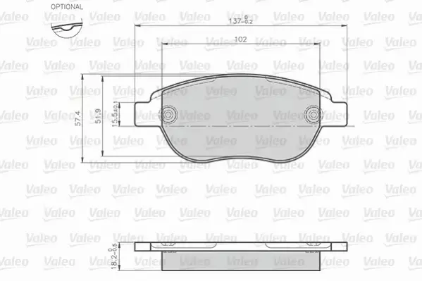 VALEO KLOCKI HAMULCOWE 872600 