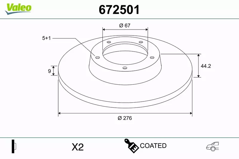 VALEO TARCZA HAMULCOWA 672501 