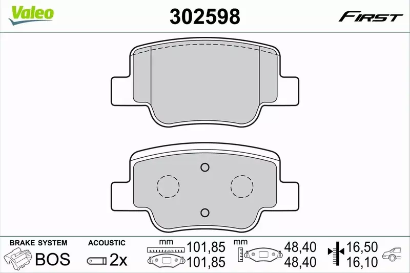 VALEO KLOCKI HAMULCOWE 302598 