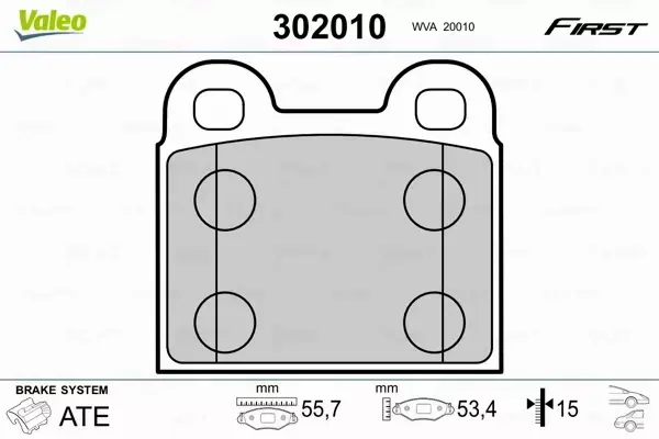 VALEO KLOCKI HAMULCOWE 302010 