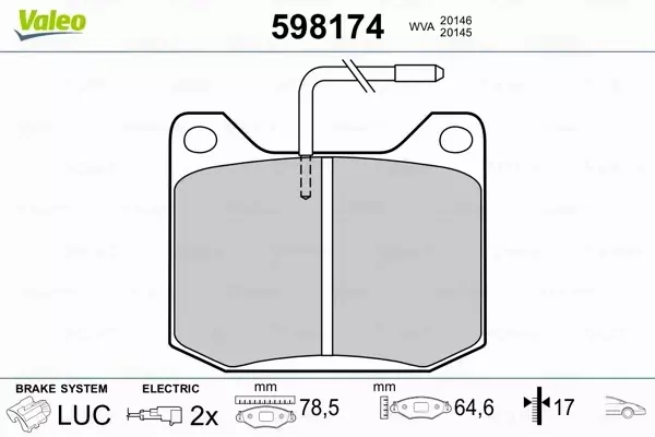 VALEO KLOCKI HAMULCOWE 598174 