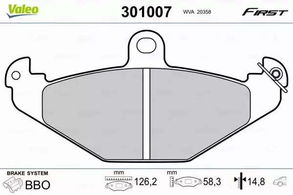 VALEO KLOCKI HAMULCOWE FIRST 301007 