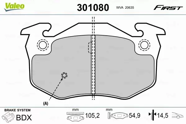 VALEO KLOCKI HAMULCOWE FIRST 301080 