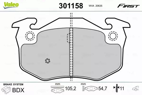 VALEO KLOCKI HAMULCOWE 301158 