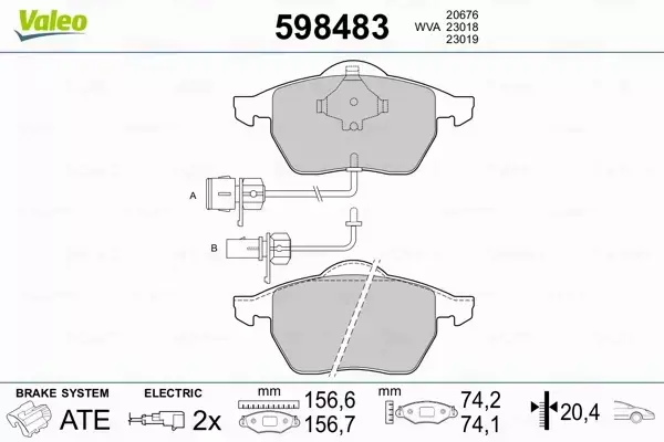 VALEO KLOCKI HAMULCOWE 598483 