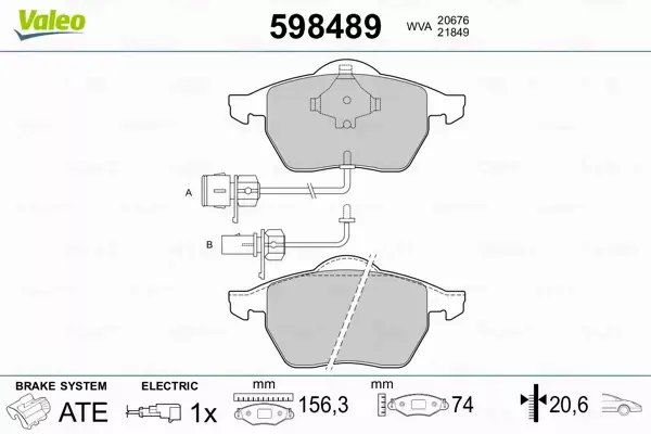 VALEO KLOCKI HAMULCOWE 598489 