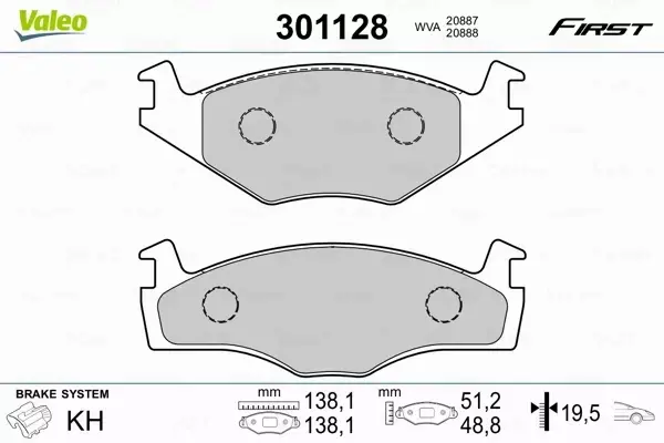 VALEO KLOCKI HAMULCOWE 301128 