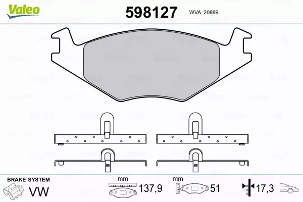 VALEO KLOCKI HAMULCOWE 598127 