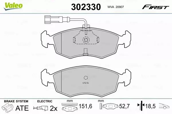 VALEO KLOCKI HAMULCOWE 302330 