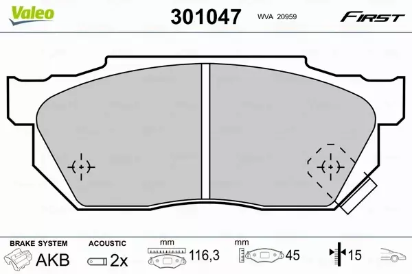 VALEO KLOCKI HAMULCOWE 301047 