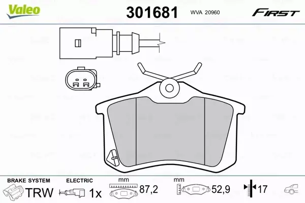 VALEO KLOCKI HAMULCOWE FIRST 301681 