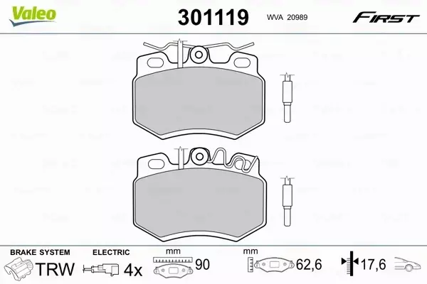 VALEO KLOCKI HAMULCOWE 301119 