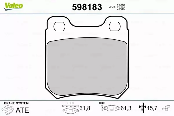 VALEO KLOCKI HAMULCOWE 598183 