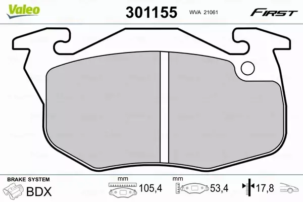 VALEO KLOCKI HAMULCOWE 301155 