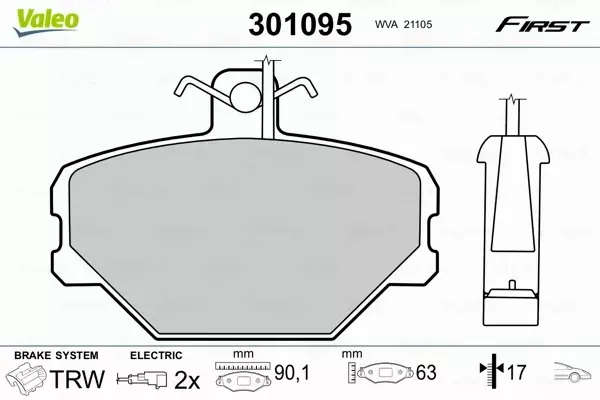 VALEO KLOCKI HAMULCOWE 301095 