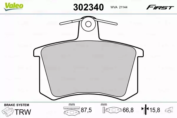 VALEO KLOCKI HAMULCOWE 302340 