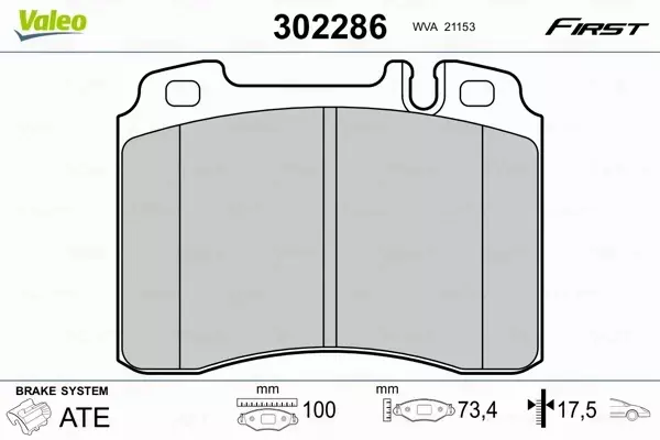 VALEO KLOCKI HAMULCOWE 302286 