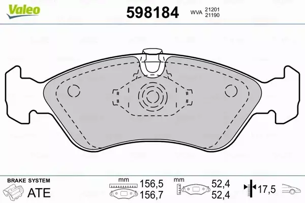 VALEO KLOCKI HAMULCOWE 598184 