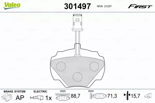 VALEO KLOCKI HAMULCOWE FIRST 301497 