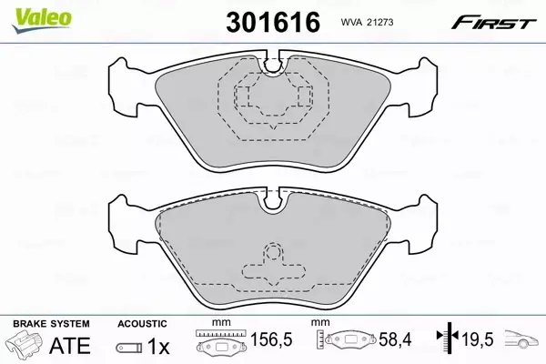 VALEO KLOCKI HAMULCOWE FIRST 301616 