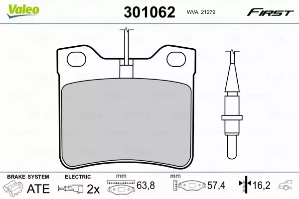 VALEO KLOCKI HAMULCOWE 301062 