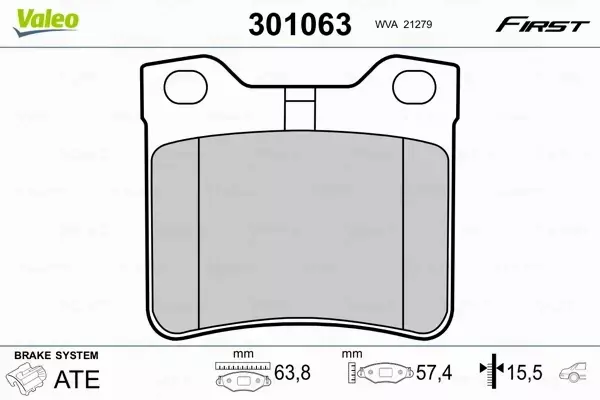 VALEO KLOCKI HAMULCOWE FIRST 301063 