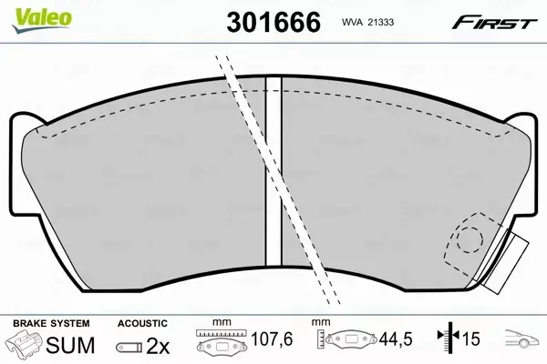 VALEO KLOCKI HAMULCOWE 301666 